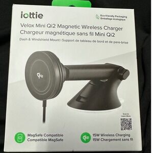 iOttie Velox Mini Qi2 Magnetic Wireless Charger Car Mount OS Black Excellent Qi2